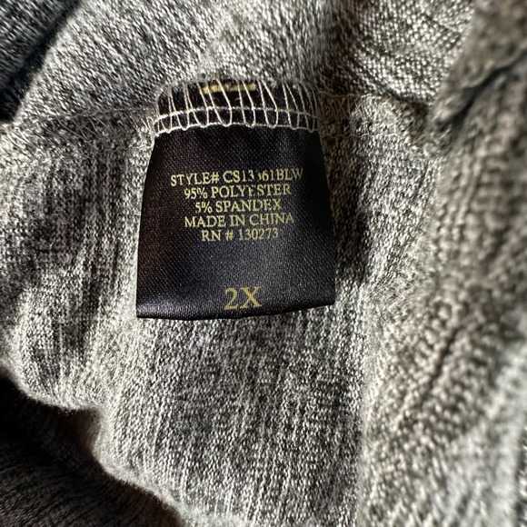 Lee Womens 2X Gray Long Sleeve Top With Twist Front Minimalist Normcore Everyday - Picture 6 of 9